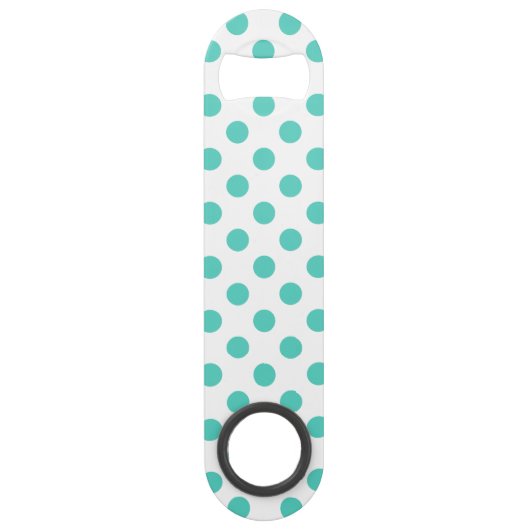 ターコイズ水玉模様 スピード栓抜き (正面)
