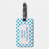 ターコイズ水玉模様 ラゲッジタグ (裏面縦)
