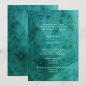 ターコイズ水色結婚式招待状 招待状 (正面/裏面)
