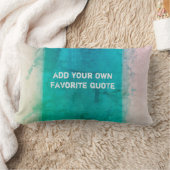 ターコイズ水色絵を描デザイン追加引用文 ランバークッション (ブランケット)