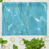 ターコイズ水 キッチンタオル (折り畳み)