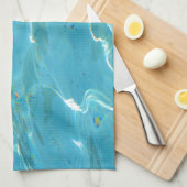 ターコイズ水 キッチンタオル (四つ折り)