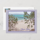 ターコイズ水、白い砂のビーチ/ナクソス，ギリシャ ポストカード (正面/裏面)