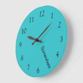 ターコイズ沿岸5時どこかの大きな時計 ラージ壁時計 (傾斜)