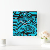 ターコイズ波壁時計 – 色を選択 スクエア壁時計 (ホーム)