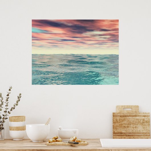 ターコイズ波 ポスター (キッチン)