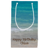 ターコイズ海とビーチ スモールペーパーバッグ (正面)