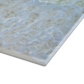 ターコイズ海ウェーブ、パーソナライズ名またはモノグラム カッティングボード (角)