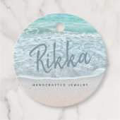 ターコイズ海サンディビーチハンドメイドジュエリー フェイバータグ (正面)