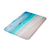 ターコイズ海サンディビーチフォトカスタムモノグラム バスマット (アングル)