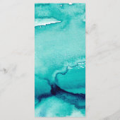 ターコイズ海ティール（緑がかった色）水の色結婚のメニュー メニュー (裏面)