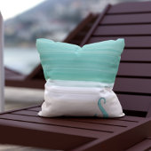 ターコイズ海ビーチモノグラム装飾用クッション クッション