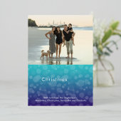 ターコイズ海泡メリークリスマスフォト 箔シーズンカード (立ち正面)