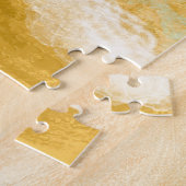 ターコイズ海波が砂を打つ ジグソーパズル (側面)