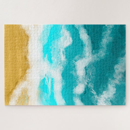 ターコイズ海波が砂を打つ ジグソーパズル (横)