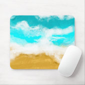 ターコイズ海波が砂を打つ マウスパッド (マウス)