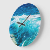 ターコイズ海波 ラージ壁時計 (傾斜)