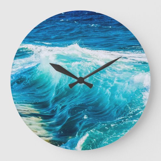 ターコイズ海波 ラージ壁時計 (正面)