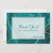 ターコイズ液体大理石サンキューカード サンキューカード (正面)