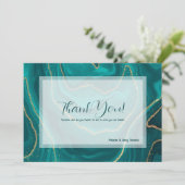 ターコイズ液体大理石サンキューカード サンキューカード (スタンド正面)