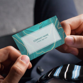 ターコイズ液大理石テクスチャ 名刺