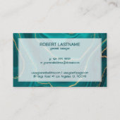 ターコイズ液大理石テクスチャ 名刺 (裏面)