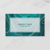 ターコイズ液大理石テクスチャ 名刺 (正面)