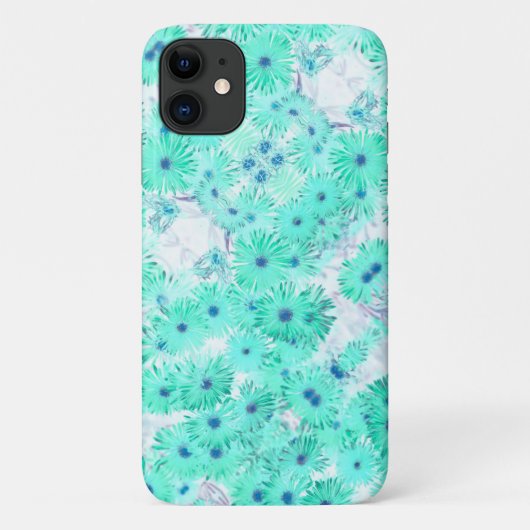 ターコイズ淡い色のパステルワイルドフラワーズiPhone 11ケース Case-Mate iPhoneケース (裏面)