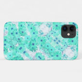 ターコイズ淡い色のパステルワイルドフラワーズiPhone 11ケース Case-Mate iPhoneケース (裏面(横))