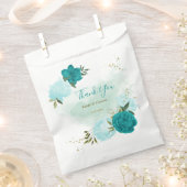 ターコイズ淡青色結婚花 フェイバーバッグ (クリップ留めされた状態)