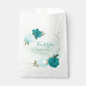 ターコイズ淡青色結婚花 フェイバーバッグ (正面)