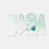 ターコイズ淡青色結婚花 フェイバーボックス (折り畳みなし)