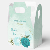 ターコイズ淡青色結婚花 フェイバーボックス (オープン)