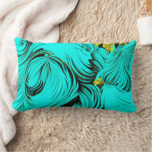 ターコイズ渦 ランバークッション (ブランケット)
