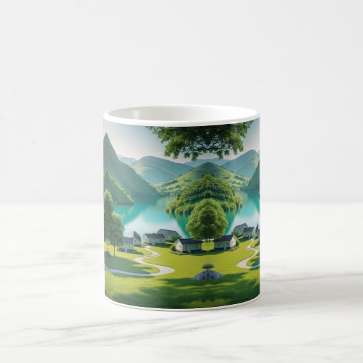 ターコイズ湖の静けさ コーヒーマグカップ (中央)