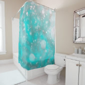 ターコイズ灰色の泡 シャワーカーテン (インサイチュ)