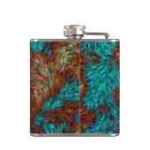 ターコイズ焼けオレンジ色のブラシストローク>スキットル フラスク (裏面)