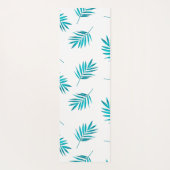 ターコイズ熱帯パーム葉パターン ヨガマット (裏面)