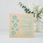 ターコイズ熱帯フローラ結婚式の招待 招待状 (スタンド正面)