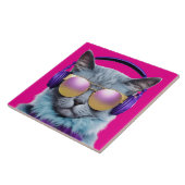 ターコイズ猫の装飾タイル タイル (側面)