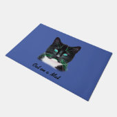 ターコイズ猫 ドアマット (アングル)