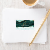 ターコイズ瑪瑙モノグラムキャンドル石鹸ラベル ラベル (インサイチュ)