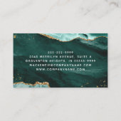 ターコイズ瑪瑙金ゴールドグリッタースクリプトモノグラム 名刺 (裏面)