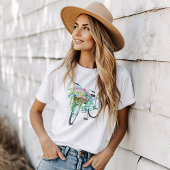 ターコイズ用花籠付き自転車 Tシャツ