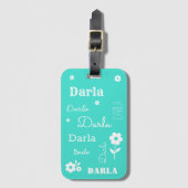 ターコイズ白い花カスタマイズ, ラゲッジタグ (正面縦)