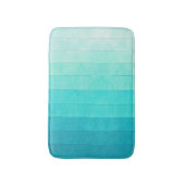 ターコイズ白グラデーション、ターコイズシェード バスマット (正面縦)
