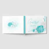 ターコイズ白フローラ結婚ズ ゲストブック (全面)