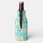 ターコイズ白航海のビーチサンダルビーチ ボトルクーラー (ボトル裏面)