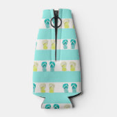 ターコイズ白航海のビーチサンダルビーチ ボトルクーラー (裏面)