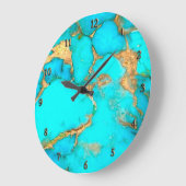 ターコイズ石写真アクリル壁時計 ラージ壁時計 (傾斜)